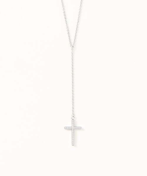 【セール】【サージカルステンレス316L】金属アレルギー対応 クロスモチーフストーンネックレス（ネックレス）｜IO（イオ）（イオ）