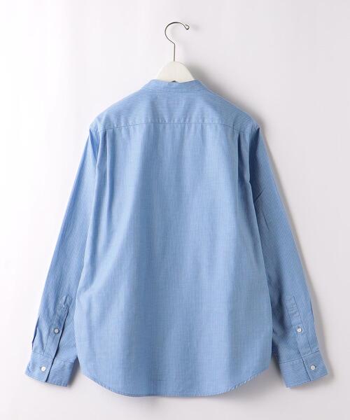 green label relaxing(グリーンレーベルリラクシング)の「ツイルストライプ バンドカラー 長袖 シャツ(シャツ/ブラウス・メンズ・ライトブルー/ナチュラル/ケリー・XL/M/L/S)」の10枚目の写真