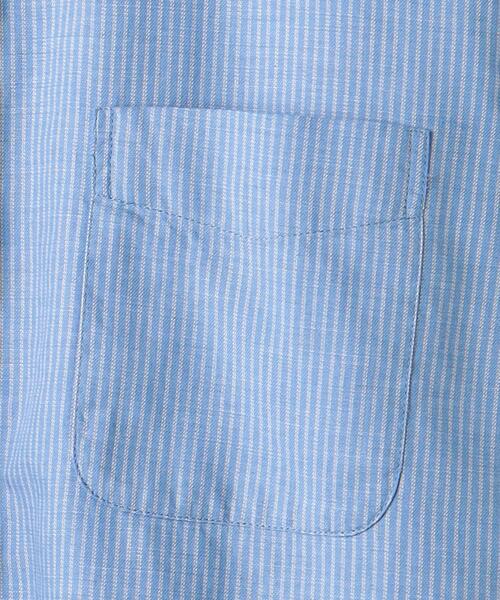 green label relaxing(グリーンレーベルリラクシング)の「ツイルストライプ バンドカラー 長袖 シャツ(シャツ/ブラウス・メンズ・ライトブルー/ナチュラル/ケリー・XL/M/L/S)」の14枚目の写真