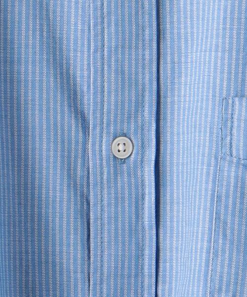 green label relaxing(グリーンレーベルリラクシング)の「ツイルストライプ バンドカラー 長袖 シャツ(シャツ/ブラウス・メンズ・ライトブルー/ナチュラル/ケリー・XL/M/L/S)」の15枚目の写真