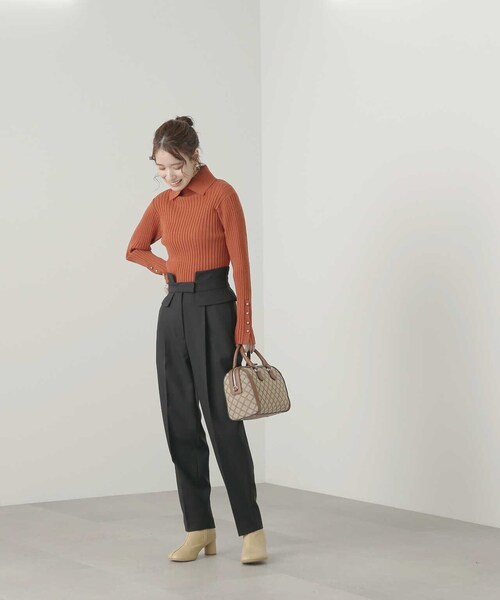 N.（N. Natural Beauty Basic）（エヌエヌナチュラルビューティーベーシック）の「◆コルセットテーパードパンツ（スラックス・レディース・ブラック/ベージュ/イエロー・MEDIUM）」の19枚目の写真