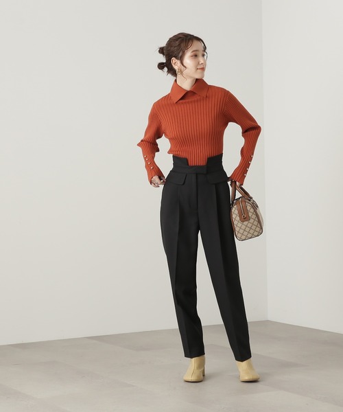 N.（N. Natural Beauty Basic）（エヌエヌナチュラルビューティーベーシック）の「◆コルセットテーパードパンツ（スラックス・レディース・ブラック/ベージュ/イエロー・MEDIUM）」の12枚目の写真