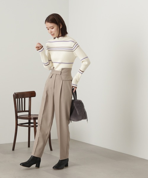 N.（N. Natural Beauty Basic）（エヌエヌナチュラルビューティーベーシック）の「◆コルセットテーパードパンツ（スラックス・レディース・ブラック/ベージュ/イエロー・MEDIUM）」の8枚目の写真