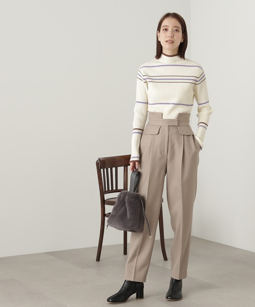 N.（N. Natural Beauty Basic）（エヌエヌナチュラルビューティーベーシック）の「◆コルセットテーパードパンツ（スラックス・レディース・ブラック/ベージュ/イエロー・MEDIUM）」の7枚目の写真