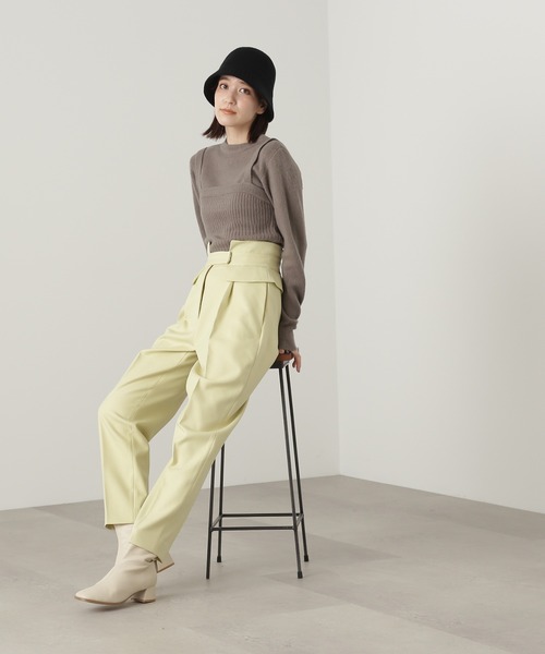 N.（N. Natural Beauty Basic）（エヌエヌナチュラルビューティーベーシック）の「◆コルセットテーパードパンツ（スラックス・レディース・ブラック/ベージュ/イエロー・MEDIUM）」の14枚目の写真