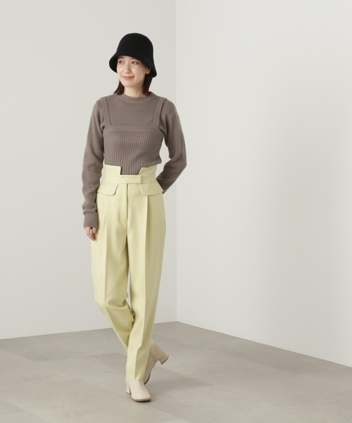 N.（N. Natural Beauty Basic）（エヌエヌナチュラルビューティーベーシック）の「◆コルセットテーパードパンツ（スラックス・レディース・ブラック/ベージュ/イエロー・MEDIUM）」の6枚目の写真