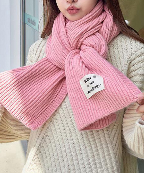 Girly Doll（ガーリードール）の「ニットマフラー（マフラー・レディース・ブラック/アイボリー/モカ/ボルドー/グレー/イエロー/ピンク・F）」の16枚目の写真