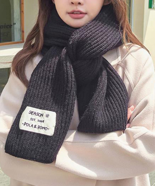 Girly Doll（ガーリードール）の「ニットマフラー（マフラー・レディース・ブラック/アイボリー/モカ/ボルドー/グレー/イエロー/ピンク・F）」の11枚目の写真