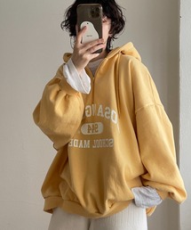 wee9s | half zip loose hoodie / ぬくぬく裏起毛ハーフジップルーズフーディーパーカー(パーカー)