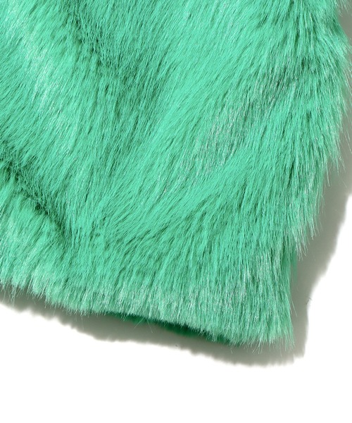 UGG（アグ）の「UGG@mos 裏地ロゴ フェイクファーコート / アグ ウラジロゴ フェイクファーコート（その他アウター・レディース・グリーン/アイボリー/ブラウン・L/M）」の9枚目の写真