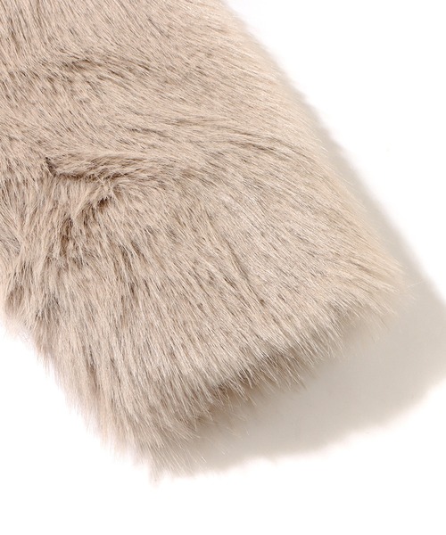 UGG（アグ）の「UGG@mos 裏地ロゴ フェイクファーコート / アグ ウラジロゴ フェイクファーコート（その他アウター・レディース・グリーン/アイボリー/ブラウン・L/M）」の14枚目の写真