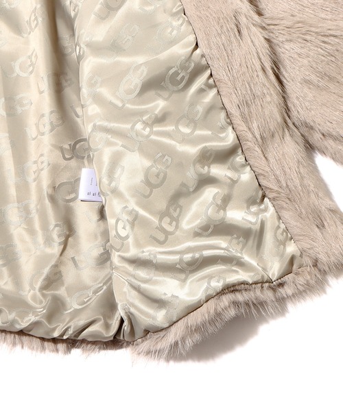 UGG（アグ）の「UGG@mos 裏地ロゴ フェイクファーコート / アグ ウラジロゴ フェイクファーコート（その他アウター・レディース・グリーン/アイボリー/ブラウン・L/M）」の16枚目の写真