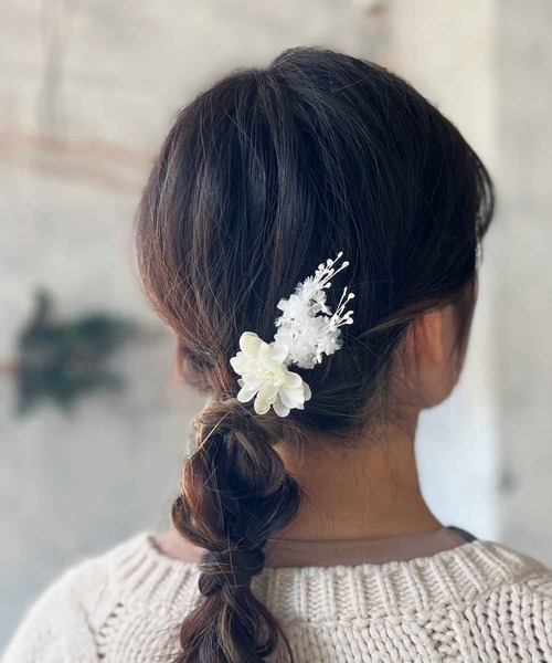 m.soeur（エムスール）の「牡丹とドライフラワーのヘアパーツセット（その他ヘアアクセサリー・レディース・イエロー系その他/グレー/ホワイト/グリーン・FREE）」の13枚目の写真