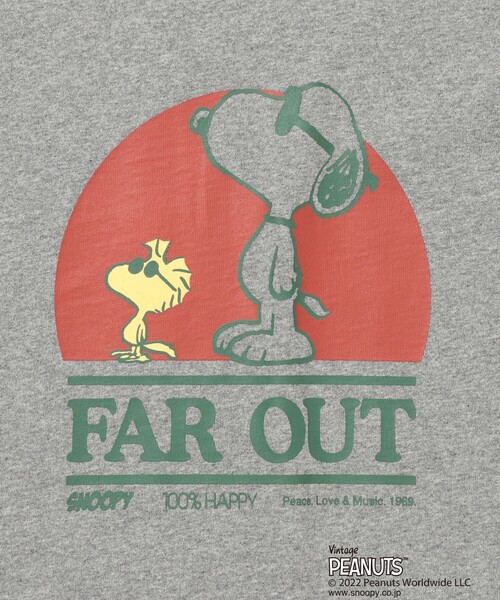 B:MING by BEAMS（ビーミングバイビームス）の「B:MING by BEAMS / PEANUTS | FAR OUT プリント Tシャツ(キッズ展開あり)（Tシャツ/カットソー・メンズ・ライトグレー/オフホワイト・SMALL/MEDIUM/LARGE/X-LARGE）」の8枚目の写真