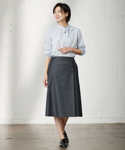 J.press 【洗える・吸水速乾・接触冷感】リネンツイル スカート セール】【洗える・吸水速乾・接触冷感】リネンツイル スカート