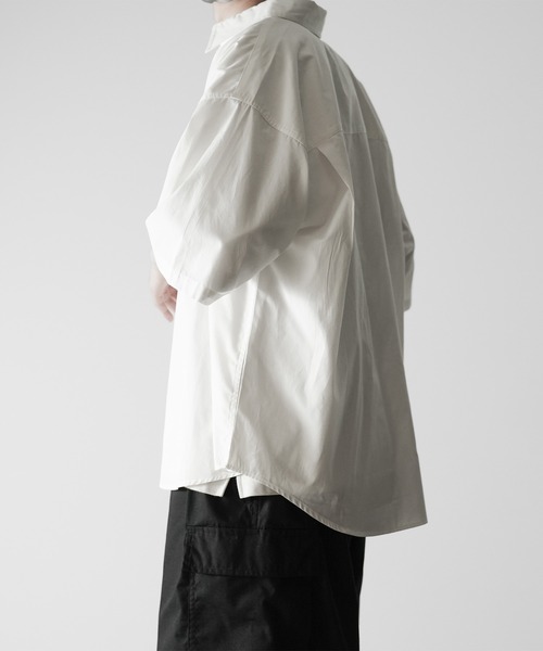 RUUBON（ルーボン）の「【RUUBON】half sleeve broad shirt / ハーフスリーブ ブロードシャツ（シャツ/ブラウス・メンズ・ネイビー系/ホワイト×ブラック/ブラック/ホワイト・S/M/L）」の11枚目の写真