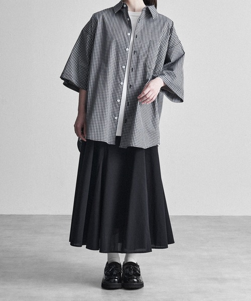 RUUBON】half sleeve broad shirt / ハーフスリーブ ブロード