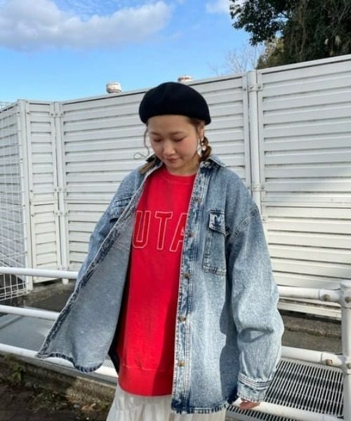 RODEO CROWNS WIDE BOWL(ロデオクラウンズワイドボウル)の「WASH カラーデニムシャツジャケット(デニムジャケット・レディース・ピンク/グリーン/イエロー/ブルー・FREE)」の18枚目の写真