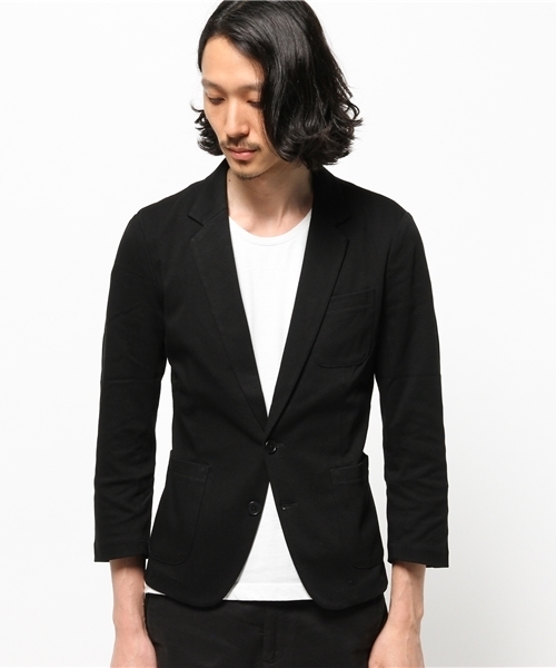 SHIPS JET BLUE(シップスジェットブルー)の「SHIPS JET BLUE(シップス ジェットブルー): アイスコットン 7スリーブ カットジャケット(Tシャツ/カットソー・メンズ・ネイビー/ブラック・SMALL/LARGE/MEDIUM)」の3枚目の写真