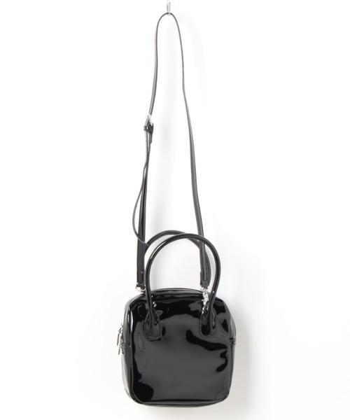 wee9s（ウィークス）の「2way square enamel shoulder bag / 2wayスクエアエナメルショルダーバッグ（ショルダーバッグ・レディース・ブラック/シルバー・FREE）」の15枚目の写真