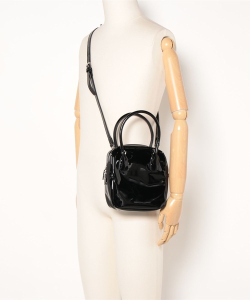 wee9s（ウィークス）の「2way square enamel shoulder bag / 2wayスクエアエナメルショルダーバッグ（ショルダーバッグ・レディース・ブラック/シルバー・FREE）」の11枚目の写真