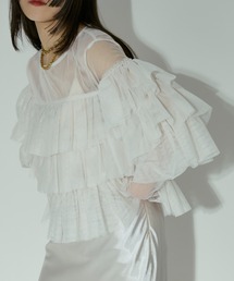 Ezick | Around frill tulle シアーブラウス(シャツ/ブラウス)