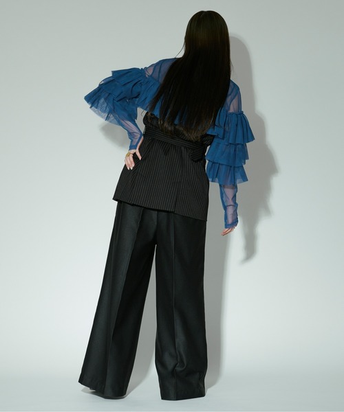 Ezick（エジック）の「Around frill tulle シアーブラウス（シャツ/ブラウス・レディース・オフホワイト/ブラック/モカ/ブルー・FREE）」の18枚目の写真