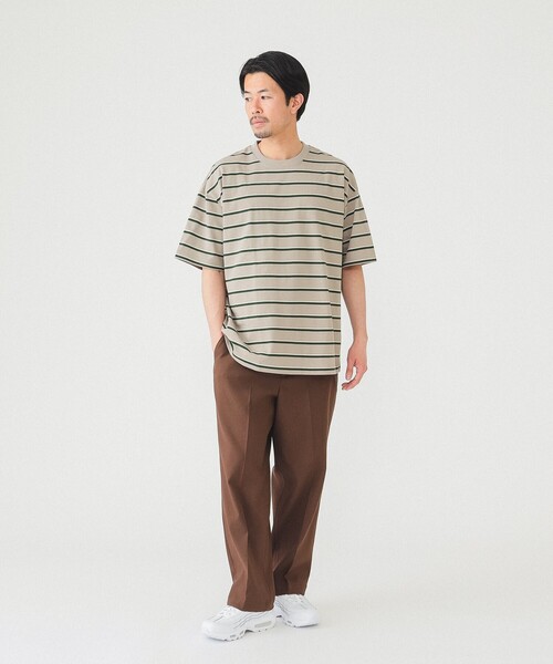 BEAMS（ビームス）の「BEAMS / ルーズ ボーダー Tシャツ（Tシャツ/カットソー・メンズ・ブラウン系その他/サックスブルー/ブラック系その他4・S/M/L/XL）」の5枚目の写真