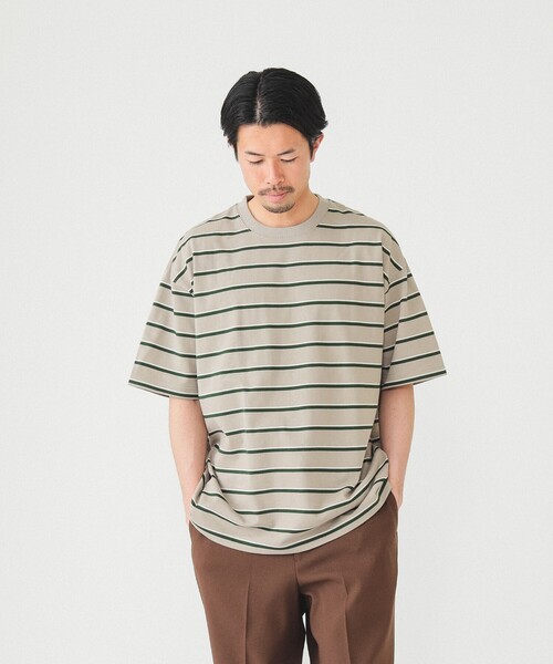 BEAMS（ビームス）の「BEAMS / ルーズ ボーダー Tシャツ（Tシャツ/カットソー・メンズ・ブラウン系その他/サックスブルー/ブラック系その他4・S/M/L/XL）」の6枚目の写真