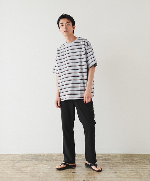 BEAMS（ビームス）の「BEAMS / ルーズ ボーダー Tシャツ（Tシャツ/カットソー・メンズ・ブラウン系その他/サックスブルー/ブラック系その他4・S/M/L/XL）」の7枚目の写真