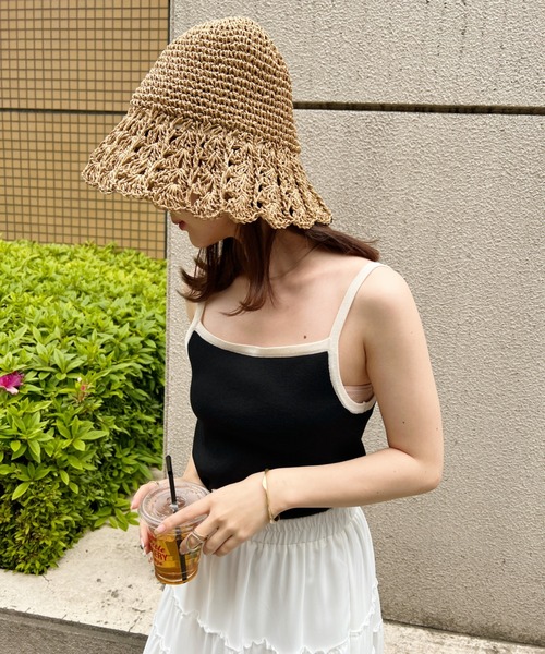 CLEA(クレア)の「クロシェ編み チューリップペーパーハット(ハット・レディース・ベージュ/アイボリー・FREE)」の16枚目の写真