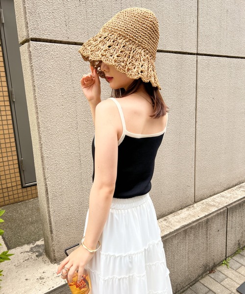 CLEA(クレア)の「クロシェ編み チューリップペーパーハット(ハット・レディース・ベージュ/アイボリー・FREE)」の18枚目の写真