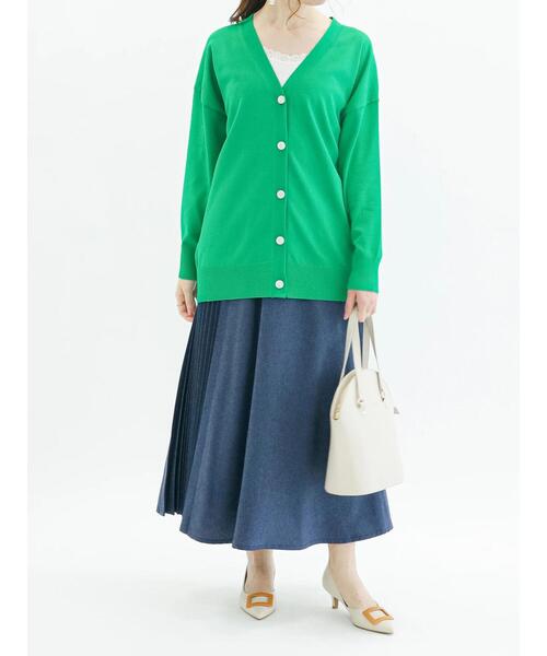Te chichi（テチチ）の「ハイツイストVネックミドル丈カーディガン（カーディガン/ボレロ・レディース・ブラック/グリーン/ベージュ・ﾌﾘ-）」の17枚目の写真