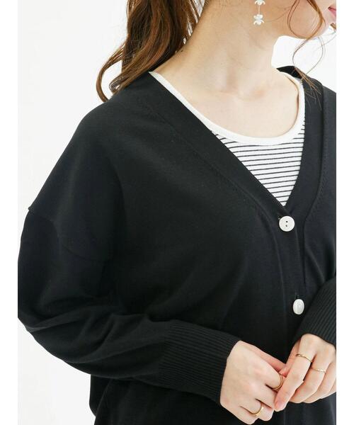 Te chichi（テチチ）の「ハイツイストVネックミドル丈カーディガン（カーディガン/ボレロ・レディース・ブラック/グリーン/ベージュ・ﾌﾘ-）」の14枚目の写真
