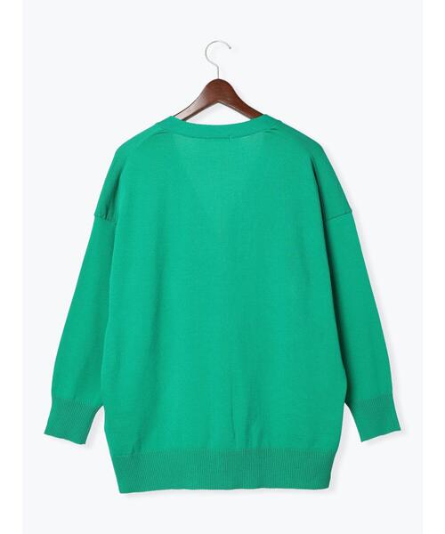 Te chichi（テチチ）の「ハイツイストVネックミドル丈カーディガン（カーディガン/ボレロ・レディース・ブラック/グリーン/ベージュ・ﾌﾘ-）」の9枚目の写真