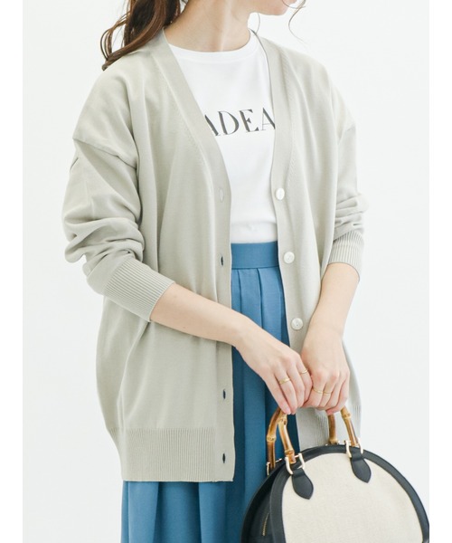 Te chichi（テチチ）の「ハイツイストVネックミドル丈カーディガン（カーディガン/ボレロ・レディース・ブラック/グリーン/ベージュ・ﾌﾘ-）」の2枚目の写真