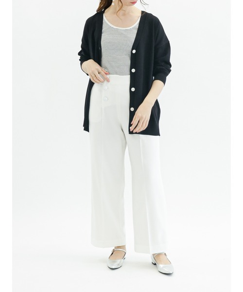 Te chichi（テチチ）の「ハイツイストVネックミドル丈カーディガン（カーディガン/ボレロ・レディース・ブラック/グリーン/ベージュ・ﾌﾘ-）」の21枚目の写真