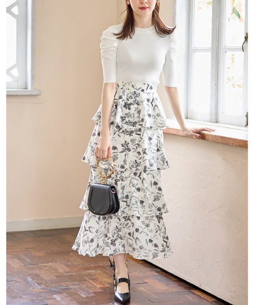 tocco closet（トッコ　クローゼット）の「タックギャザーショルダーリブニットプルオーバー（ニット/セーター・レディース・ホワイト/ベージュ/ブラック・M）」の4枚目の写真