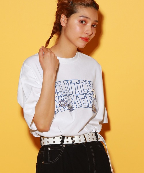 PBLIM（ページボーイリム）の「PAGEBOYLIM/ラッキーモーメントT（Tシャツ/カットソー・レディース・ネイビー/ブルー/オフホワイト・MEDIUM/LARGE）」の2枚目の写真