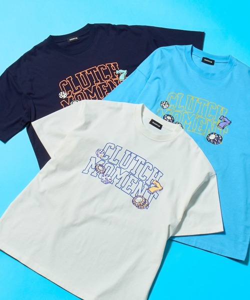 PBLIM（ページボーイリム）の「PAGEBOYLIM/ラッキーモーメントT（Tシャツ/カットソー・レディース・ネイビー/ブルー/オフホワイト・MEDIUM/LARGE）」の4枚目の写真