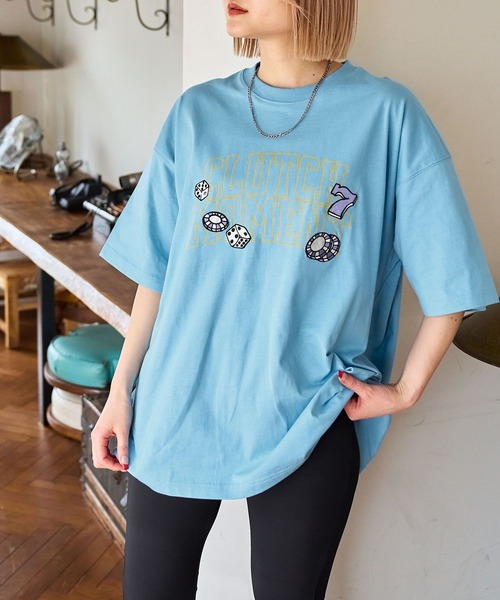 PBLIM（ページボーイリム）の「PAGEBOYLIM/ラッキーモーメントT（Tシャツ/カットソー・レディース・ネイビー/ブルー/オフホワイト・MEDIUM/LARGE）」の21枚目の写真