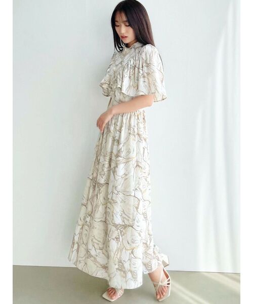 【未開封新品】RESEXXY ロングシフォンワンピース ベージュ RESEXXY（リゼクシー）の「透かし編みニットロングワンピース