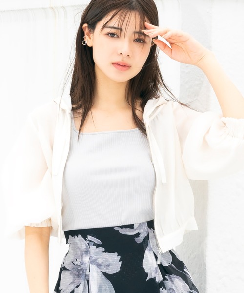 MISCH MASCH（ミッシュマッシュ）の「カットアウトリブタンク（タンクトップ・レディース・ライトグリーン/ホワイト/ブラック/ライトグレー・MEDIUM）」の3枚目の写真