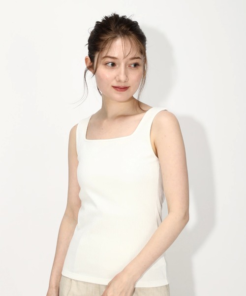MISCH MASCH（ミッシュマッシュ）の「カットアウトリブタンク（タンクトップ・レディース・ライトグリーン/ホワイト/ブラック/ライトグレー・MEDIUM）」の6枚目の写真