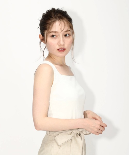MISCH MASCH（ミッシュマッシュ）の「カットアウトリブタンク（タンクトップ・レディース・ライトグリーン/ホワイト/ブラック/ライトグレー・MEDIUM）」の8枚目の写真