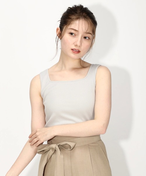 MISCH MASCH（ミッシュマッシュ）の「カットアウトリブタンク（タンクトップ・レディース・ライトグリーン/ホワイト/ブラック/ライトグレー・MEDIUM）」の15枚目の写真