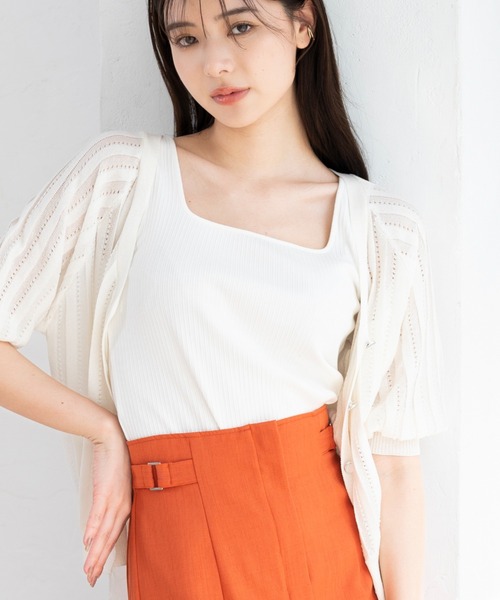 MISCH MASCH（ミッシュマッシュ）の「カットアウトリブタンク（タンクトップ・レディース・ライトグリーン/ホワイト/ブラック/ライトグレー・MEDIUM）」の18枚目の写真