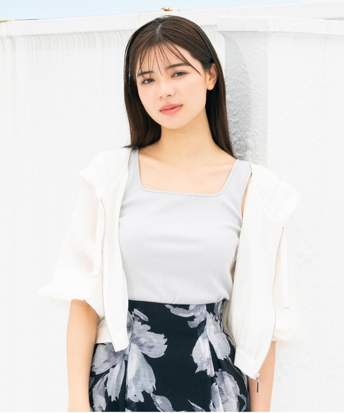 MISCH MASCH（ミッシュマッシュ）の「カットアウトリブタンク（タンクトップ・レディース・ライトグリーン/ホワイト/ブラック/ライトグレー・MEDIUM）」の22枚目の写真