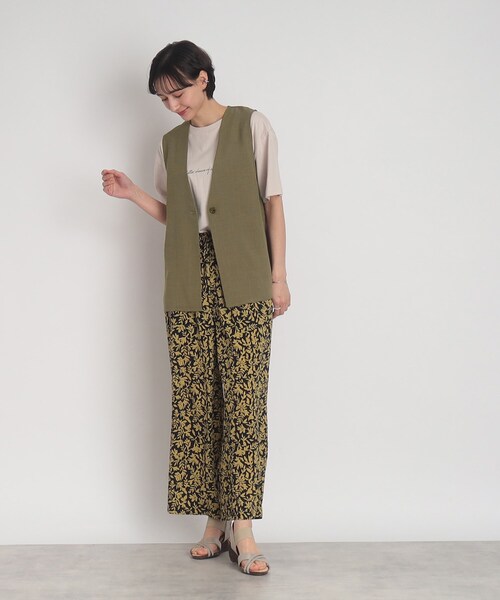 DRESKIP（ドレスキップ）の「◆【セットアップ可/洗える】大人可愛く体型カバー！麻調ペプラムジレ（ベスト・レディース・カーキ/ベージュ/ネイビー・02/03）」の18枚目の写真