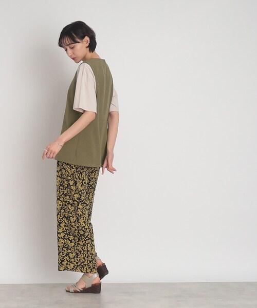 DRESKIP（ドレスキップ）の「◆【セットアップ可/洗える】大人可愛く体型カバー！麻調ペプラムジレ（ベスト・レディース・カーキ/ベージュ/ネイビー・02/03）」の19枚目の写真